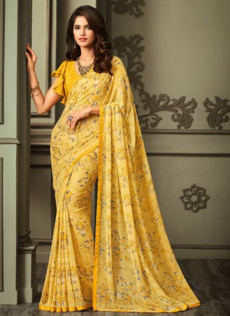 Yellow Colour Nimayaa Hits Ruchi Sarees New latest Printed Daily Wear Georgette Saree Collection 2505 B